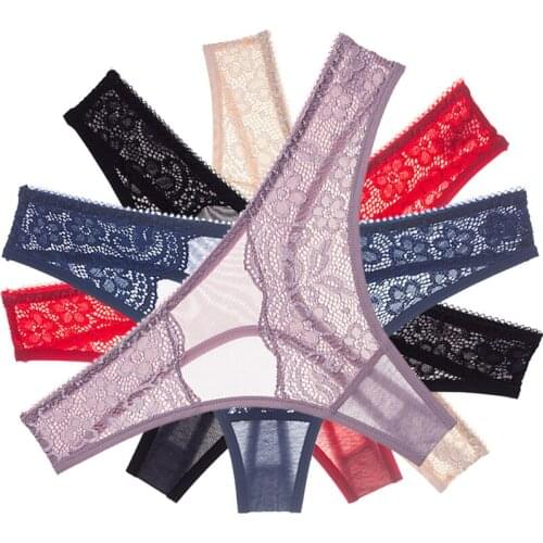 Sexy Transparent Panties Seamless Underpants Intimate Lace Low Waist Underwear Hot Erotic Lingerie Mesh Thongs Low Rise Briefs