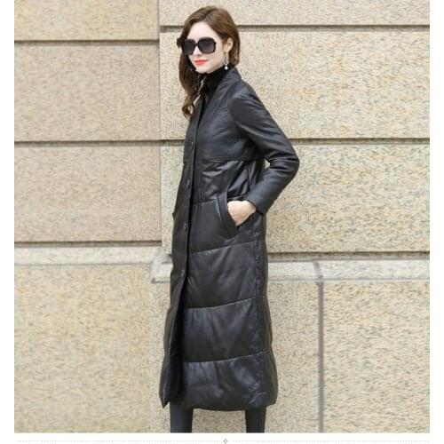 Genuine Leather Winter Jacket Long Down Jackets for Women 100% Real Sheepskin Coat Chaqueta Mujer MY4015
