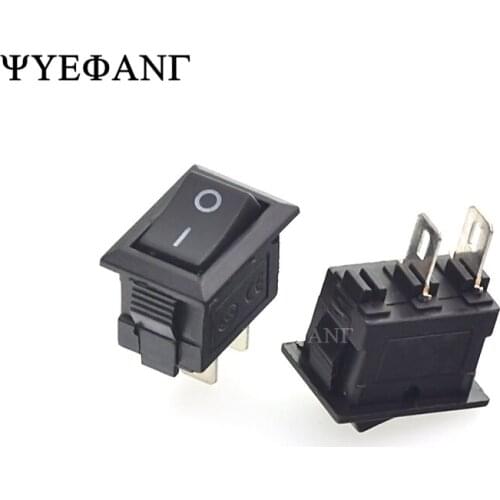 10Pcs Push Button Switch 15x21mm SPST 2Pin 6A 250V 10A 125V KCD1-101 Snap-in On/Off Boat Rocker Switch 15MM*21MM Black