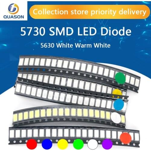 100pcs 5630/5730-CW/WW 0.5W-150Ma 50-55lm 6500K White Light SMD 5730 5630 LED 5730 diodes (3.2~3.4V)