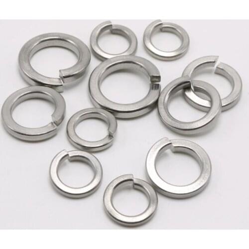 1000pcs M2 M2.5 M3 M4 M5 Stainless Steel Spring Washer Split Locking Washer