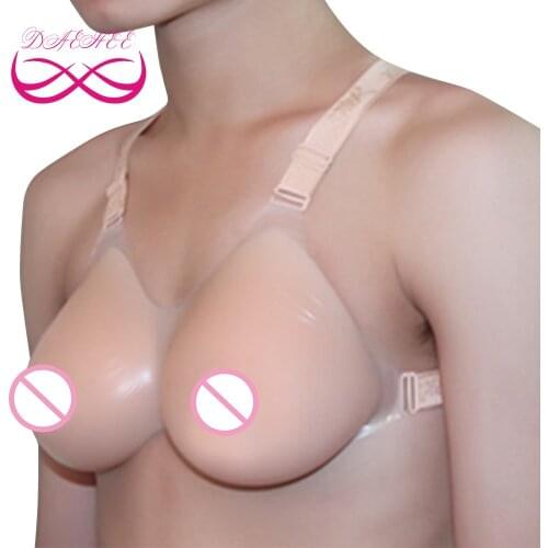 1200g/pair D Cup Fake Silicone Breast Forms Boobs Enhancer Bust Sexy Chest Tits with Strap For Crossdresser Drag Queen Men