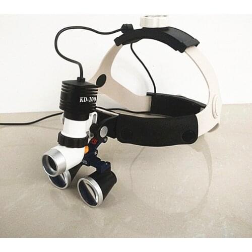 2.5/X Medical Magnifier Binocular Loupes+ 5W LED Medical Headlight Dental Surgical Headlamp with Rechargeable Battery