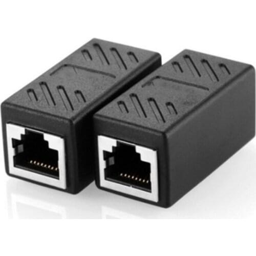 2pcs RJ45 Female To Female CAT6 Networ k Ethernet LAN Connector Adapter Coupler