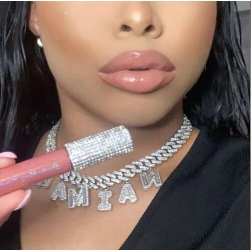 2021 iced out bling 5A Baguette cubic zirconia Alphabet DIY letters choker necklace for hip pop women men fashion wedding gifts