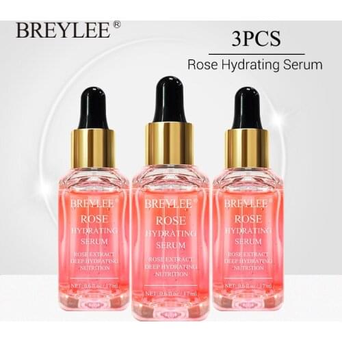 BREYLEE Rose Nourishing Serum Face Facial Deep Hydrating Skin Care Oil-control Whitening Soothing Anti-aging Wrinkle Beauty 3PCS