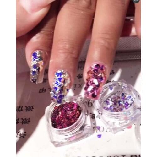 6Colors Chameleon Nail Sequins Paillette Diamond Holo Glitter Flakes 3mm Nail Sparkle Manicure Nail Art Shinny Sequins