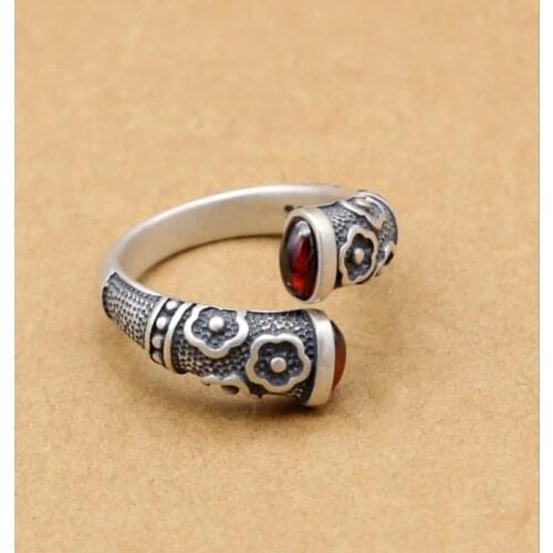 925 Sterling Silver women flower ring rings jewelry A4314