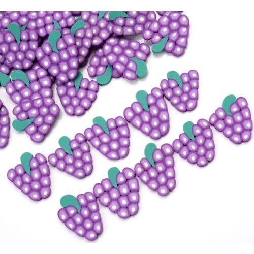 18x20mm 30Pcs/Lot Purple Fruit Shape Clay Spacer Beads Polymer Clay Beads For DIY Jewelry Making Accessories Without Hole