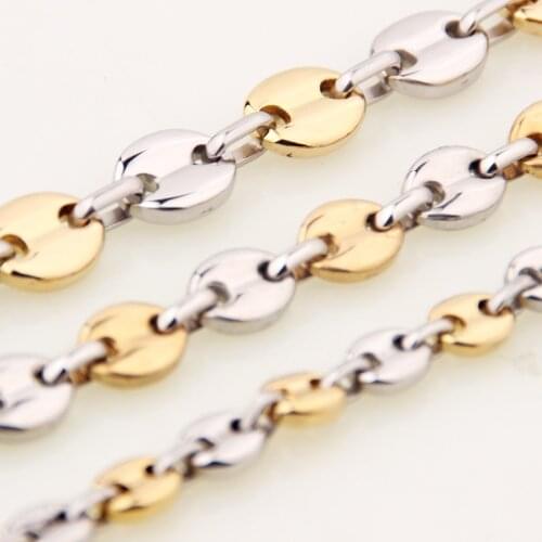 Trendy Stainless Steel New Coffee Beans Chain Mens Womens Necklace/Bracelet Unisexs Daily Jewelry 7-40inch Festival Gift