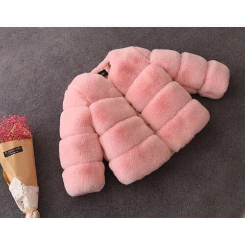 2020 Kids winter coat . Faux fur coat / Solid color of fox fur 11 colors available