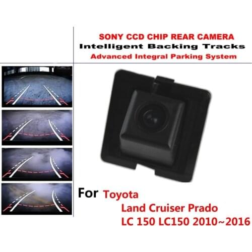For Toyota Land Cruiser Prado LC150 2010~2016 CCD Intelligent Dynamic Trajectory Rear View Reverse Backup Tracks Camera Night