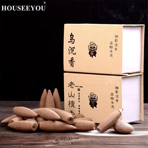 Natural Backflow Incense Cone 30 Minutes Large Hollow Incense Handmade Home Fragrance Sandalwood Oversize Bullet Incense Cones