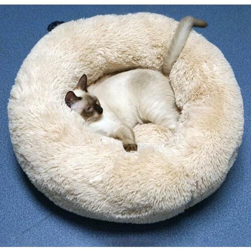 Free Shipping Dog Bed Long Plush Donut Pet Bed Hondenmand Orthopedic Lounger Sleeping Bag Cat Puppy Sofa Bed House
