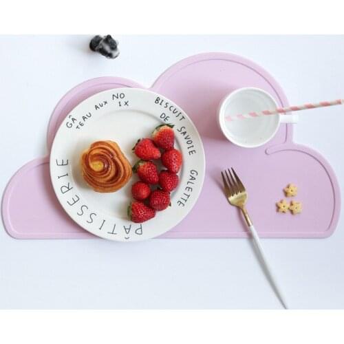 Kitchen gadget Easy Cleaning Cloud/Square Shape Placemat Kids Plate Mat Food Grade Silicone Table Pad Waterproof heat insulatio