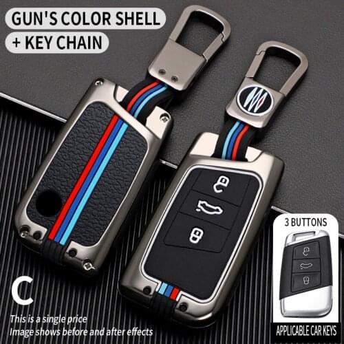 Hot Sale Metal Car Key Case Shell For VW Volkswagen Skoda Superb Magotan Passat B8 A7 Golf Smart Remote Cover Car Accessories