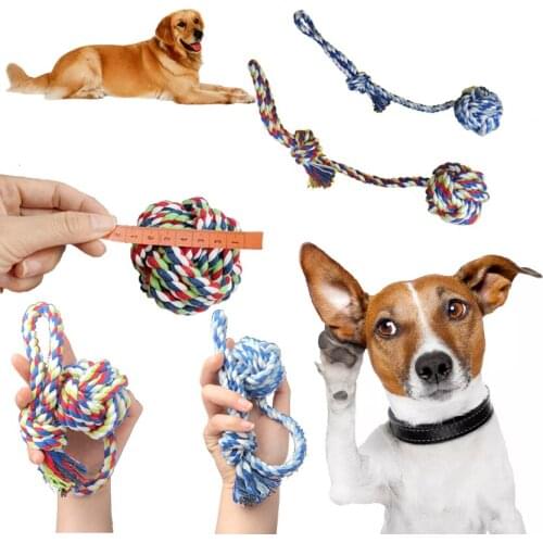 MZHQ Interactive Dog Training Bite-Resistant Toy Ball Soft Cotton Rope Woven Pet Toy Ball Labrador Training Molar Dogs Gift Toys