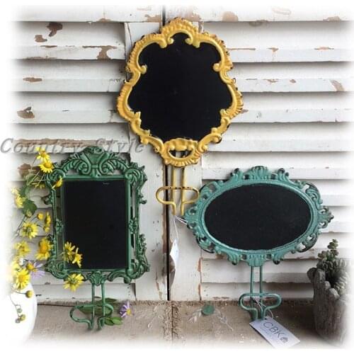 Set of 3 pieces decorative chalkboard rustic retro metal wall mounted coat hooks