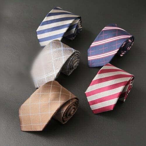 New Arrival 100% Silk Mens Tie 7cm Striped Classic Business Neck Tie for Men Suit Wedding Party Necktie Formal Dress Cravat