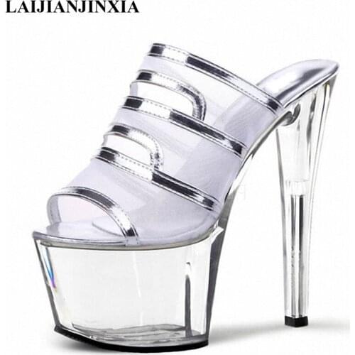 New Special high heels / 17cm ultra thin sexy slippers/star shoes/catwalk shoes Dance Shoes