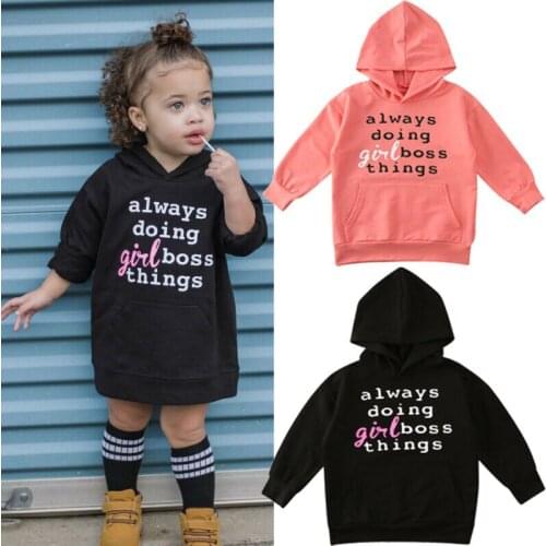 Citgeett Autumn Kids Baby Girls Letter Hoodies Streetwear Loose Hooded Sweatshirt Children Girl Pullovers Winter Clothes 1-6Y