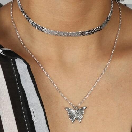 Hot Sale Cute Animal Fish Bone Butterfly Choker Necklaces Pendants for Women Girl Birthday Party DIY Jewelry Colares Femininos