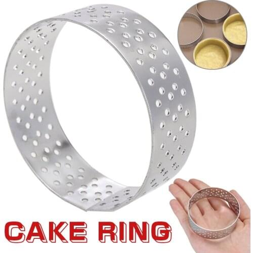 New Arrival Stainless Steel Perforated Mousse Mold Pie Cake Mold Desserts Cake Ring Baking Tool Kitchen Supplies 6x2cm