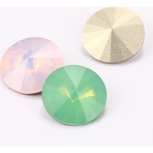 Rivoli Opal Pointback Loose Rhinestones Cute Fancy High Quality Strass Crystal Applique Glue on Clothes Bags Jewelry Accessories