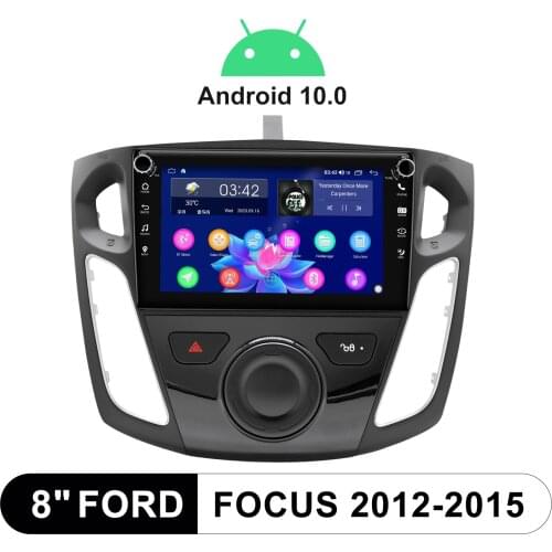 Radio 1 Din 8 Inch Central Multimedia Video Players Android10 Car Audio System Automotive Sound CarPlay For Ford Focus 2012-2015
