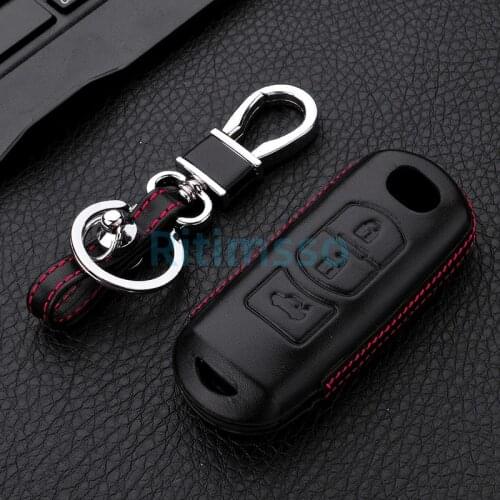 Retro Leather Remote Key Fob Cover Case For Mazda 2 3 6 Axela Atenza CX-3 CX-4 CX-5 MX5 M3 M6 CX7 CX-9 2014-2018