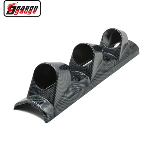 Dragon gauge Universal 52mm 3 Hole Left Hand Drive Auto Car A Pillar Carbon Fiber Triple Gauge Holder volt Gauge Pods