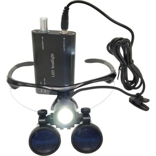 2.5/3.5X Magnifying Glasses Binocular Medical Magnifier Surgical Dental Loupes+3W Headlight Headlamp Plastic Surgery Pet Clinic