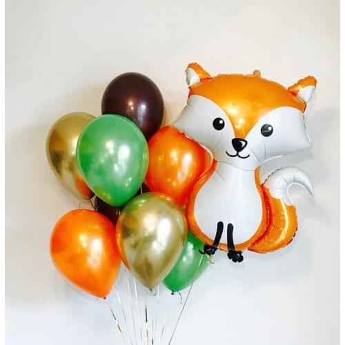 Animal Balloons Raccoon Fox Squirrel Hedgehog Foil Balloon Happy Birthday Jungle Party Decorations Kids Toy Baby Shower Air Ball