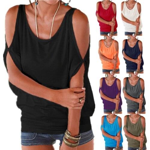 Summer Women Tops For Ladies 2021 Solid Cold Shoulder Tunic Clothes Short Sleeve Casual Clothing Blusas Mujer De Moda 2021