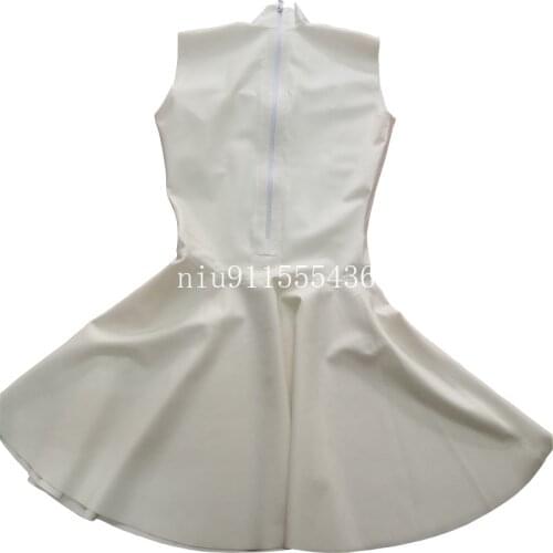 Sexy Natural Latex Women Dress Back Zippers Alice In Wonderland Costume Adult My Hero Academia Love Live Cosplay