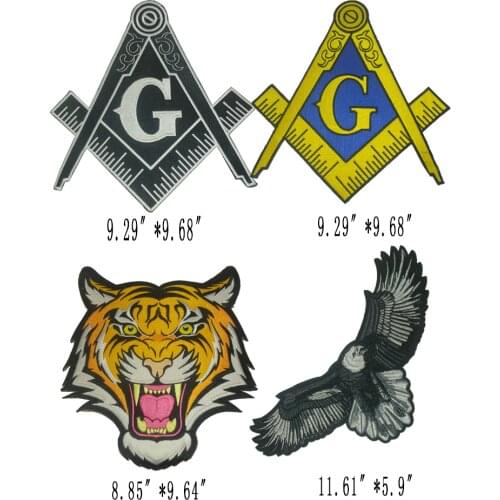1 piece embroidery fashion cool tiger, eagle big patch applique patching clothes patch suitable for clothes bags, etc