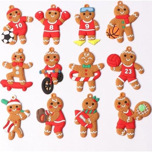 12pcs Gingerbread Man Christmas Tree Ornaments Xmas Home Decoration Accessories Merry Christmas Decoration Happy New Year 2022