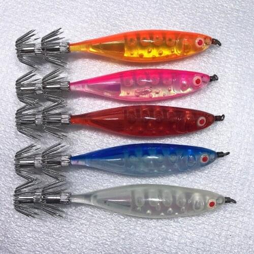20Pcs Squid Jig Hook Jigging Hard Fishing Lures Shrimps Prawn Luminous Artificial Lures Fishing Tackle Fake Lure