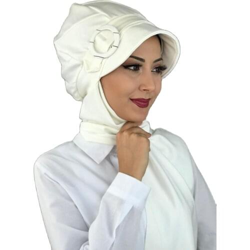 2021 new Fashion Hijab Women Muslim Bathing Cap Islamic Hijab Scarf Kerchief White Hijab Women 'S Hat