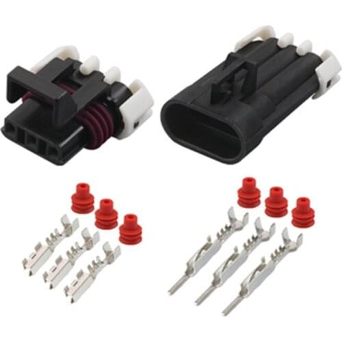 10pcs/lot 3 Pin/Way Metri-Pack 150 Auto Wire Connector Male Female Temperature Sensor Plug For Delphi CHEVROLET