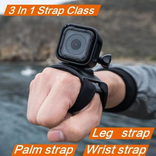 3 in 1 360 Degree Rotary Glove Mount + Wrist Strap Mount + Leg Strap Mount for GoPro Hero 9 8 7 6 5 4 3 SJCAM Accessories