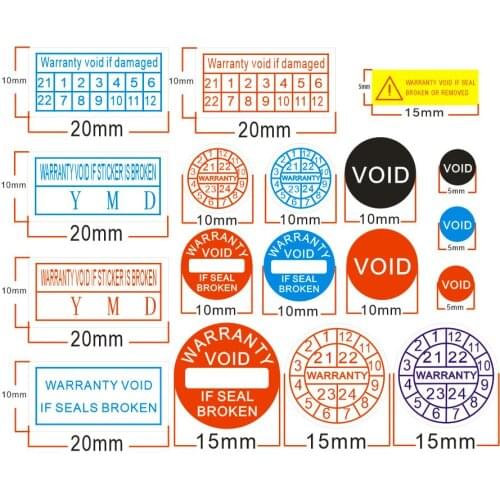 500pcs/lot Warranty sealing label crispness sticker void if damaged, with 21-24 years and months Free shipping