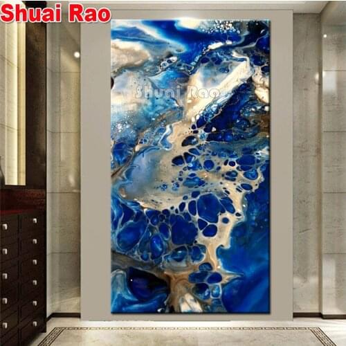 70x140cm Abstract blue waterfall diamond painting cross stitch diamond mosaic full square round diamond embroidery sale top gift