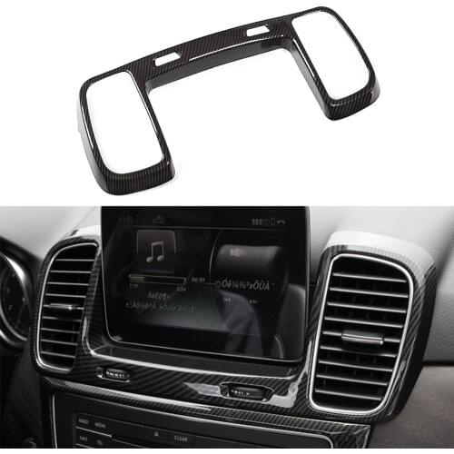 Auto Accessories 1pcs Carbon Fiber Car Central Control Air Outlet Frame Cover Trim Stickers For Mercedes Benz GLS GLE W166 16-19
