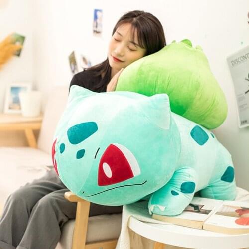 Big Size Kawaii Bulbasaur Plush Toy Pokemon Cute Stuffed Pikachu Doll Pillow Childrens Holiday Gift