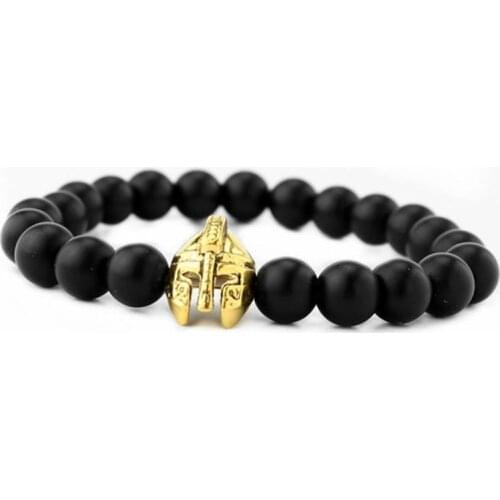 2016 Hot selling!High quality matte beads bracelets Spartan warrior Mask bracelet for men women jewelry gift wholesale