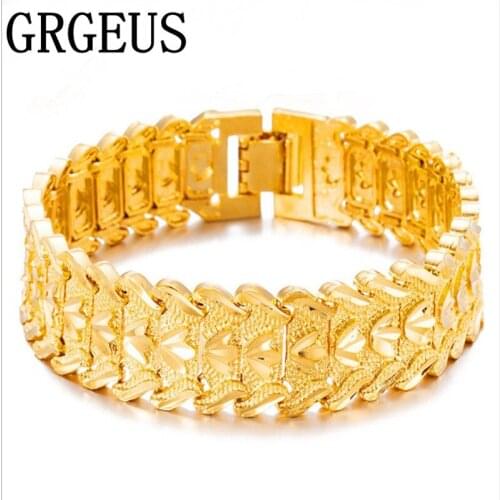 GRGEUS Wholesale Price Sales Fashion Male Jewelry Gold Color Stainless Steel Mens Bracelets 2017 Nest Shape Bracelet Men