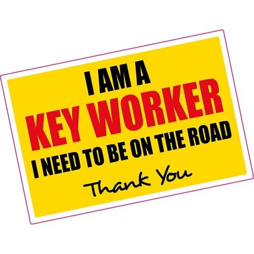 I AM A Key Worker Vinyl Car Van Sticker Lockdown 120x80mm NHS Carer Driver PVC