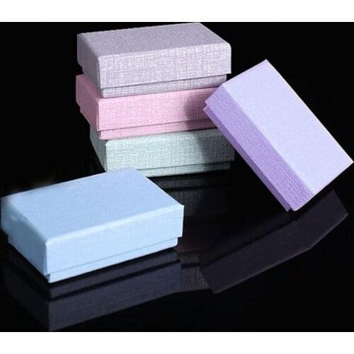40pcs/Lot High Quality Oblong Solid Color Box Jewelry Necklace Packaging Cases Jewelry Organizer Box 5.5x8.7x2.8cm