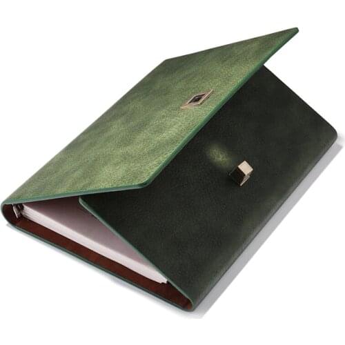Logo Customize A5 Writing Pads Commercial Office Leather Notebook Stationery Loose leaf Diary Spiral Notepad